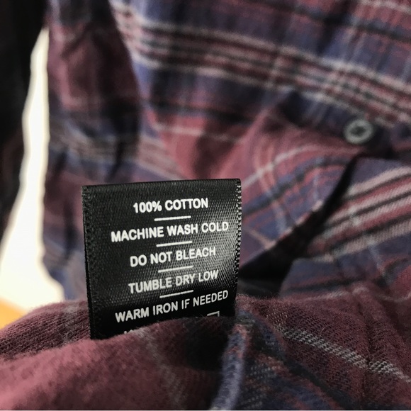 SOLD: american Giant Flannel Button Down Shirt Purple Blue Women’s XL Made in - Picture 11 of 13